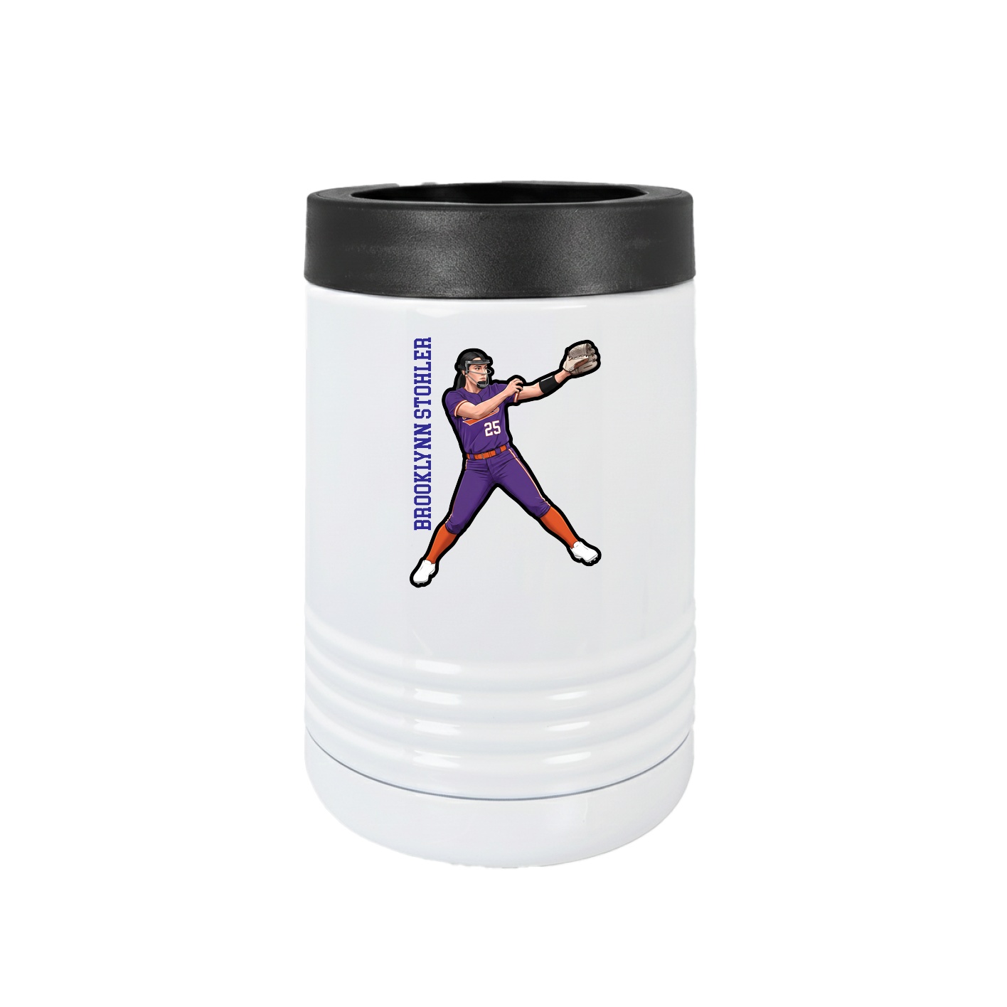 Beverage Holder — Name Vertical in White