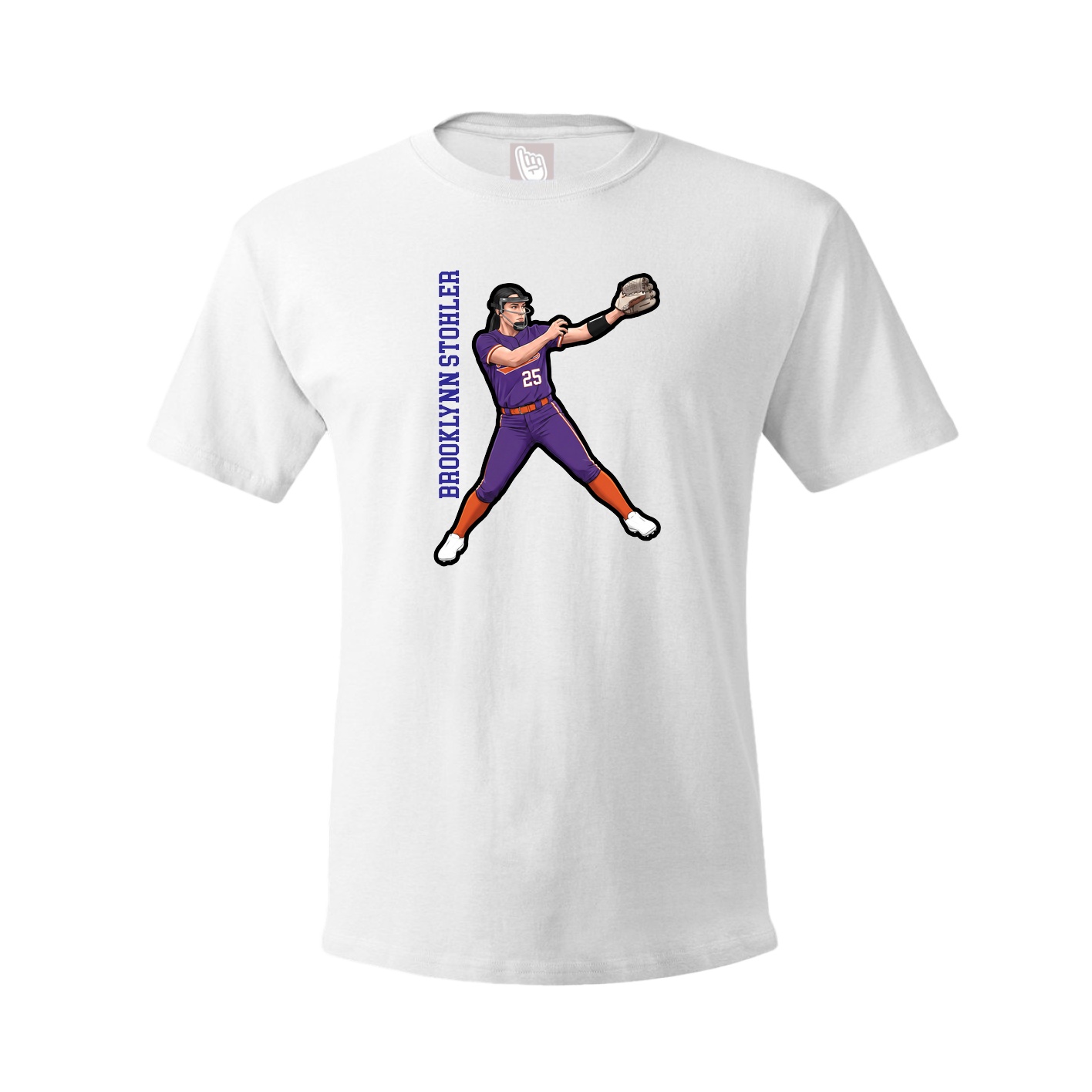 Youth Tee — Name Vertical in White