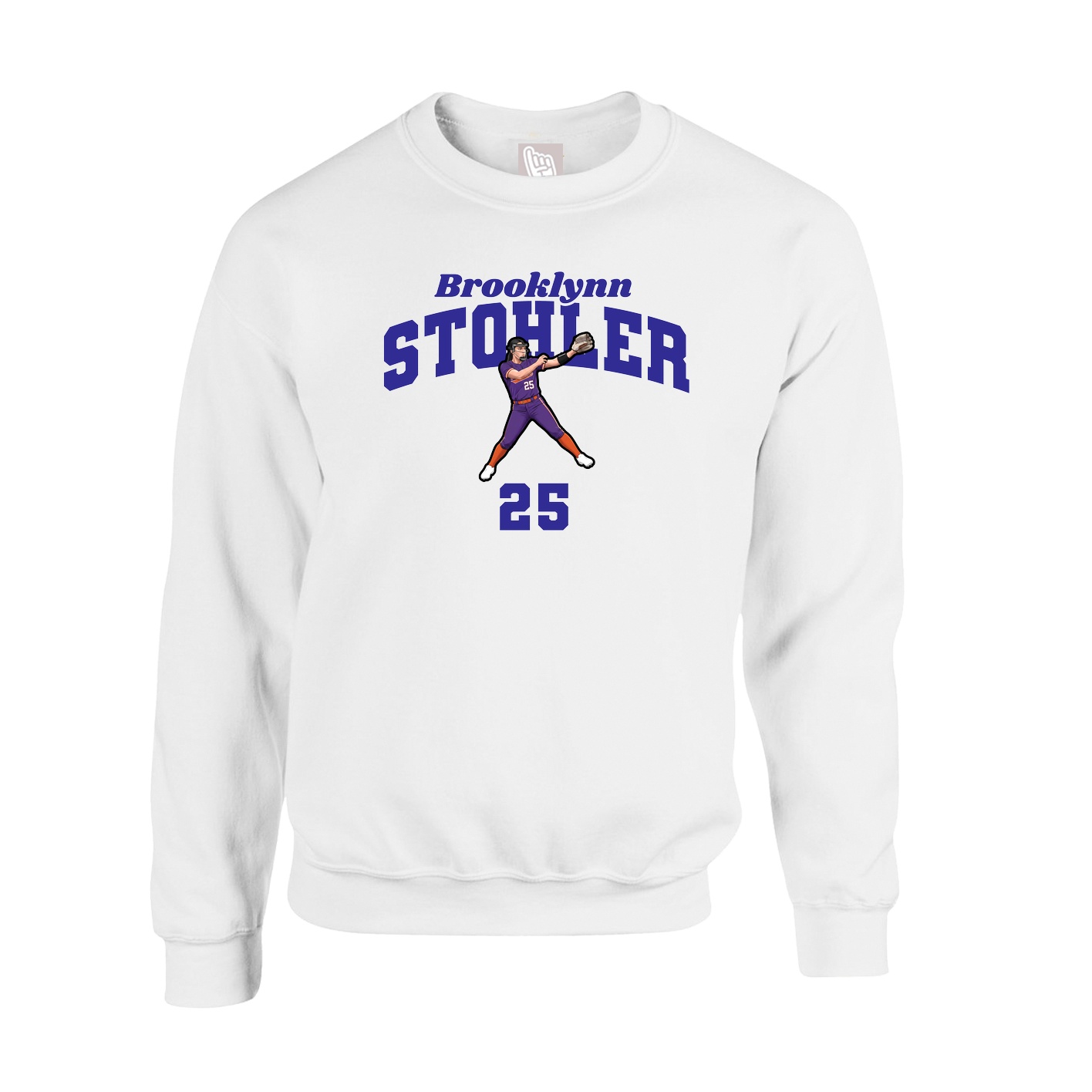 Fleece Crew — Signature Arch in White