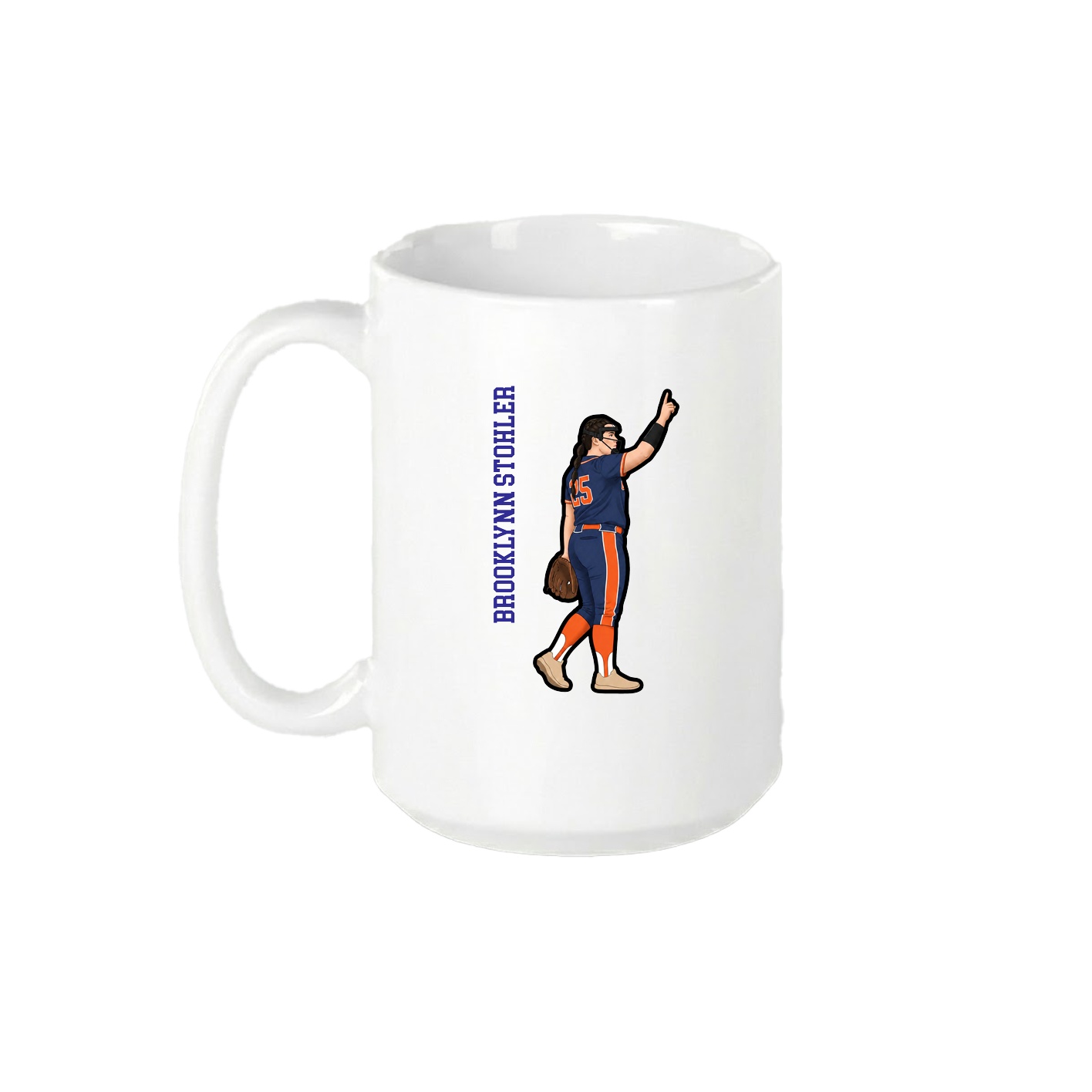 15oz Coffee Mug — Name Vertical in White