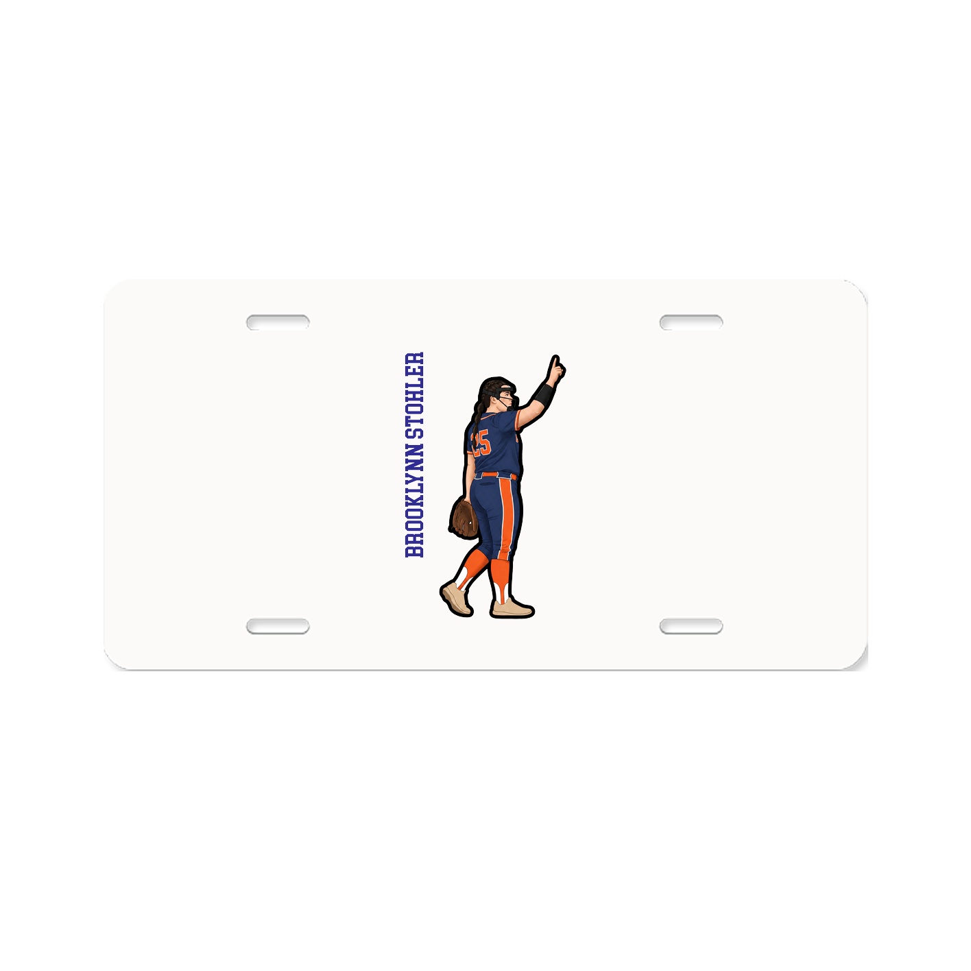 License Plate — Name Vertical in Classic