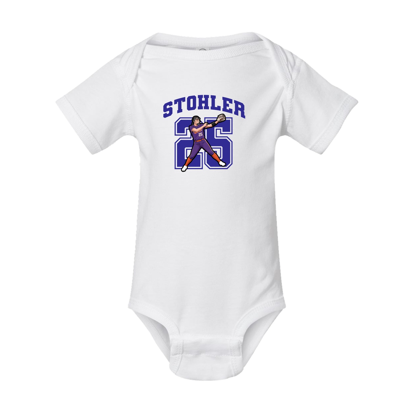 Baby Onesie — Number in White