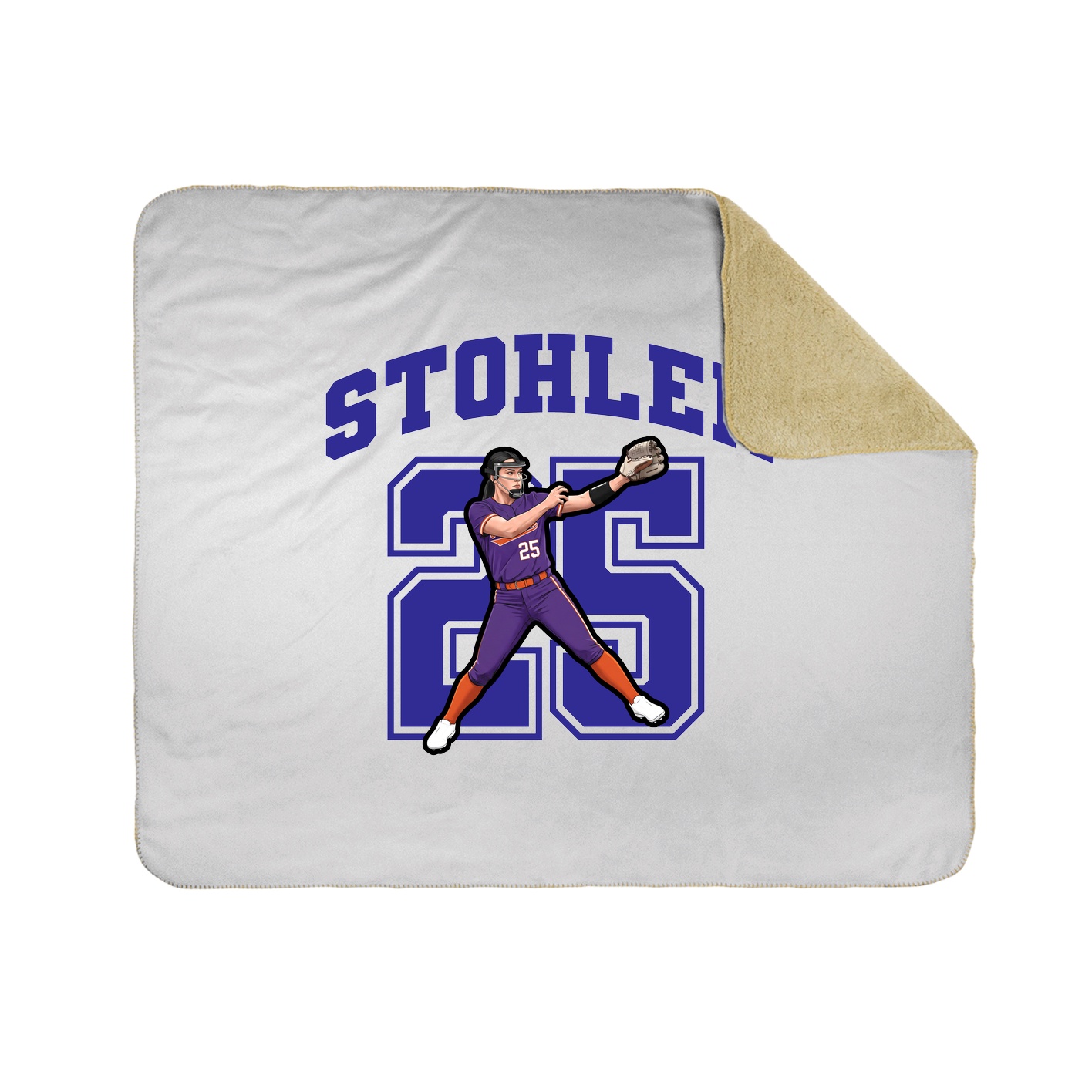 Throw Blanket — Number in White