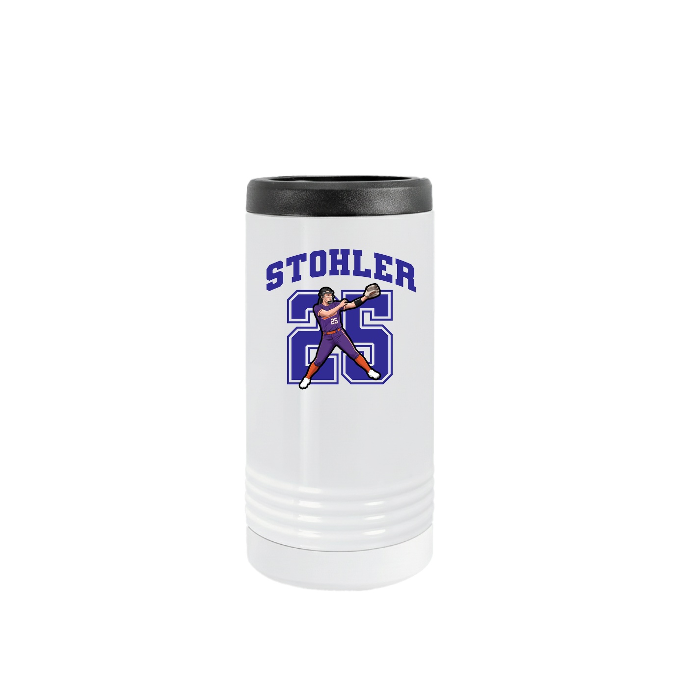 Slim Beverage Holder — Number in White
