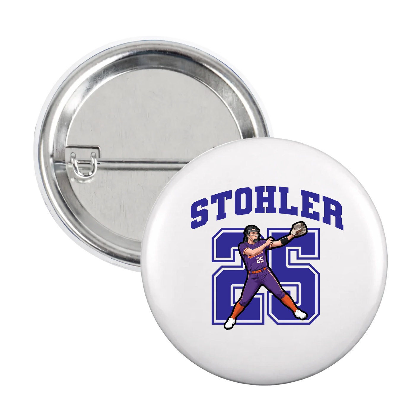 Game Day Button — Number in White