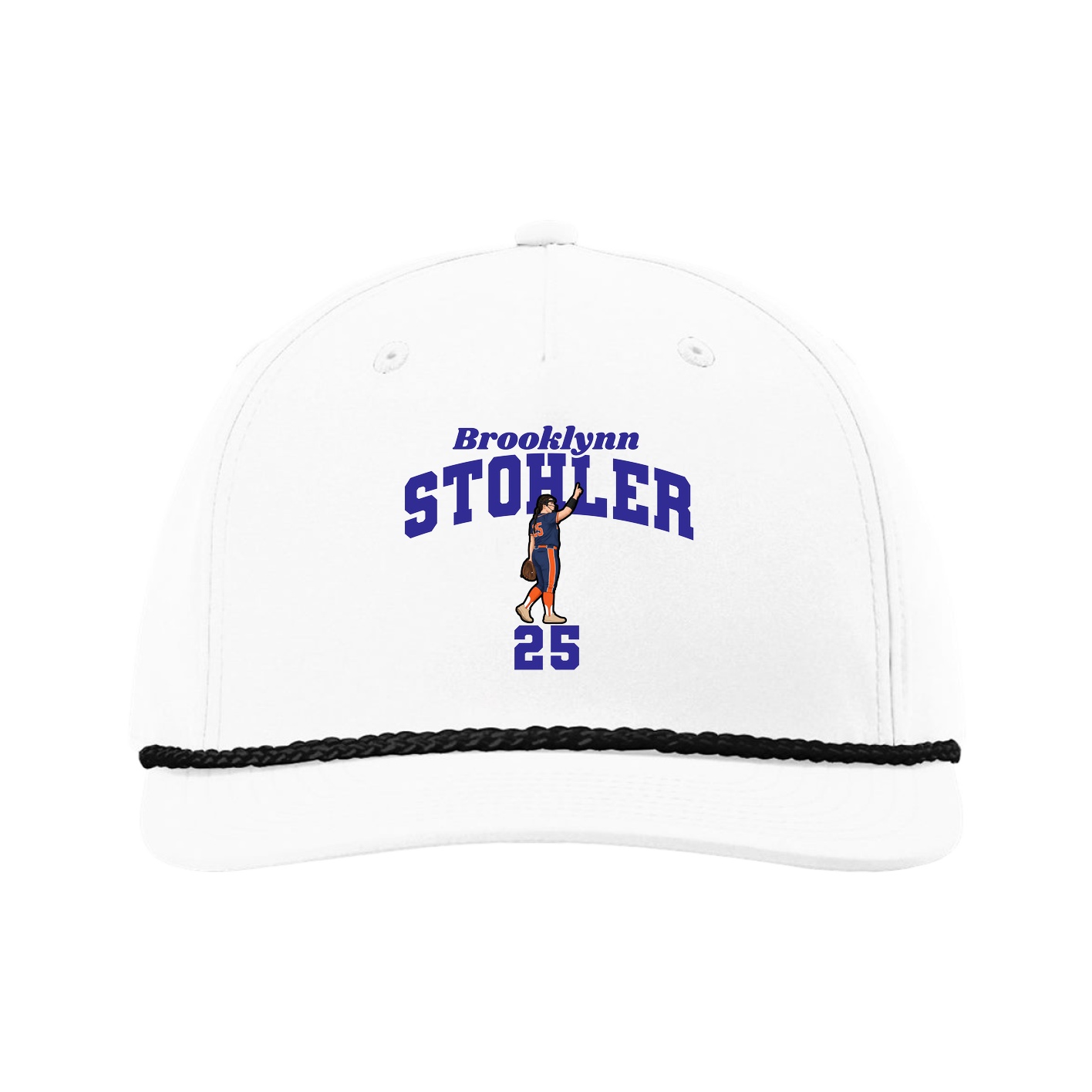 Five-Panel Classic Rope Cap — Signature Arch in White