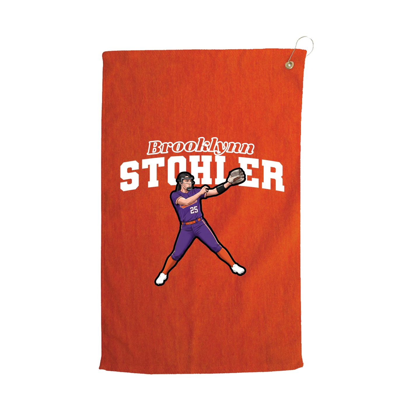 Golf Towel — Name Arch in Orange