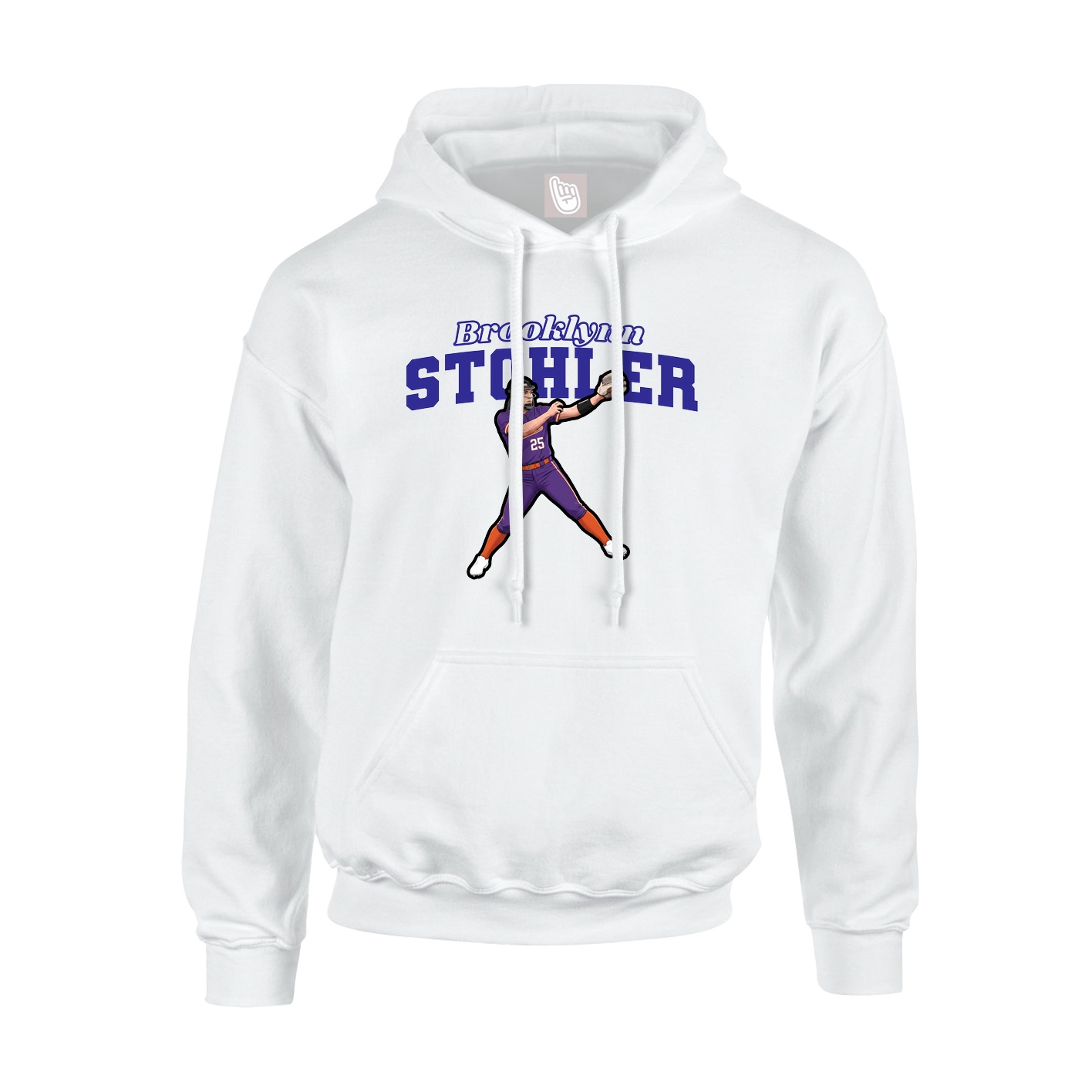 Youth Hoodie — Name Arch in White