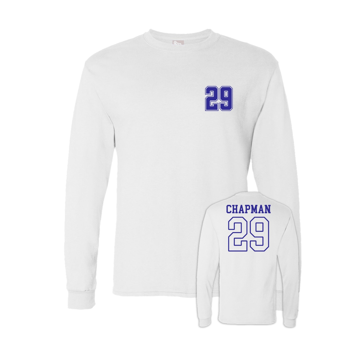Long Sleeve Tee — Chest Back in White