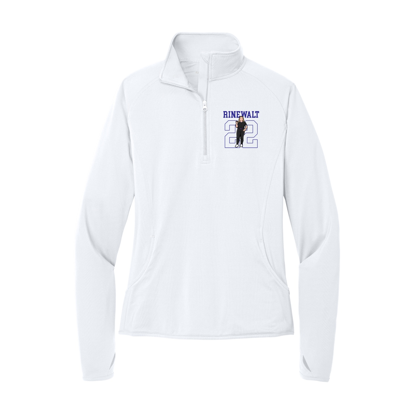 Women's Q-Zip Pullover — Shirsey in White
