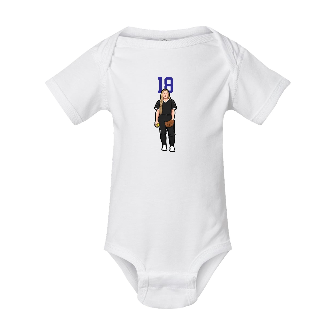 Baby Onesie — Number Top in White