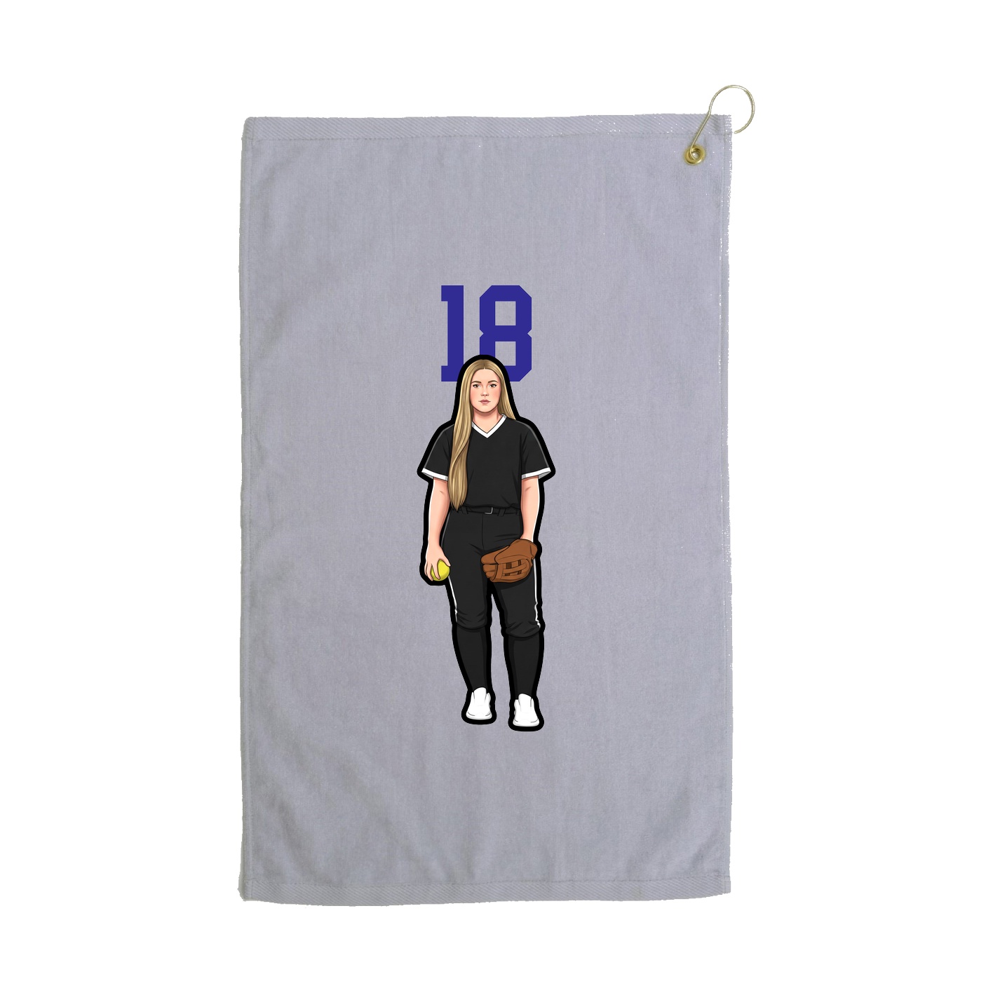 Golf Towel — Number Top in Grey