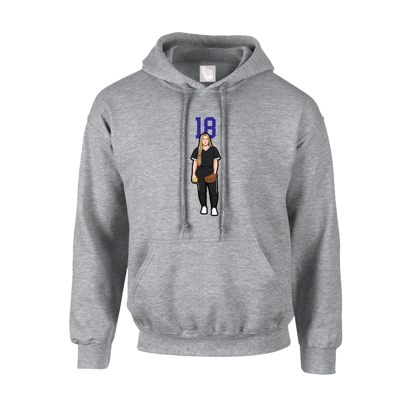 Youth Hoodie — Number Top in Grey