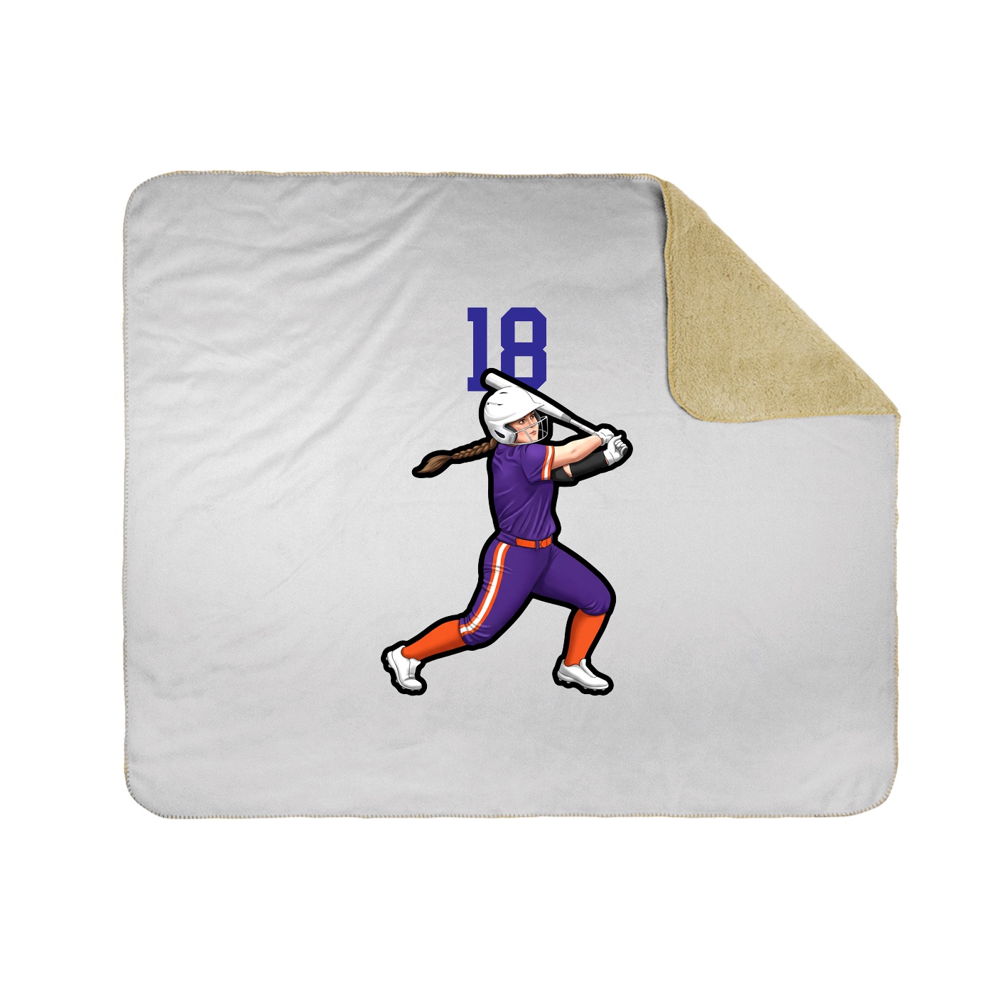 Throw Blanket — Number Top in White