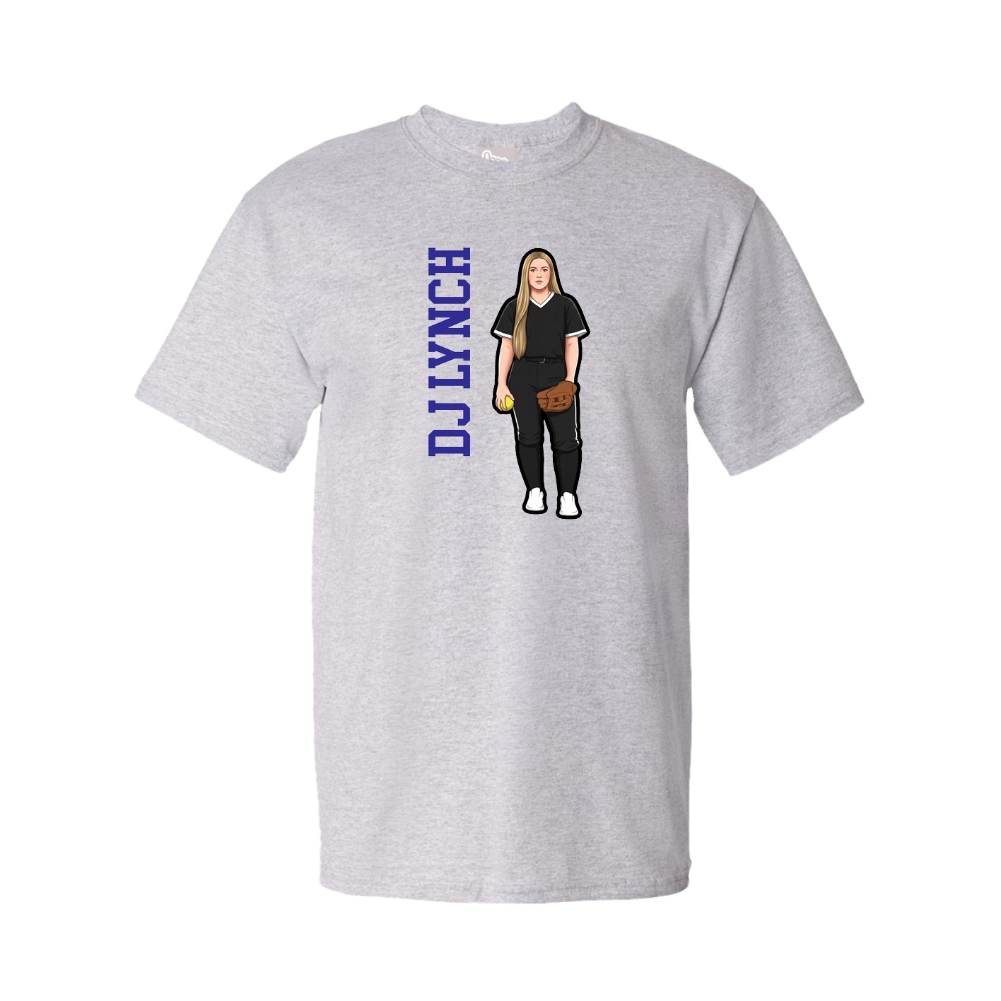 Youth Tee — Name Vertical in Grey