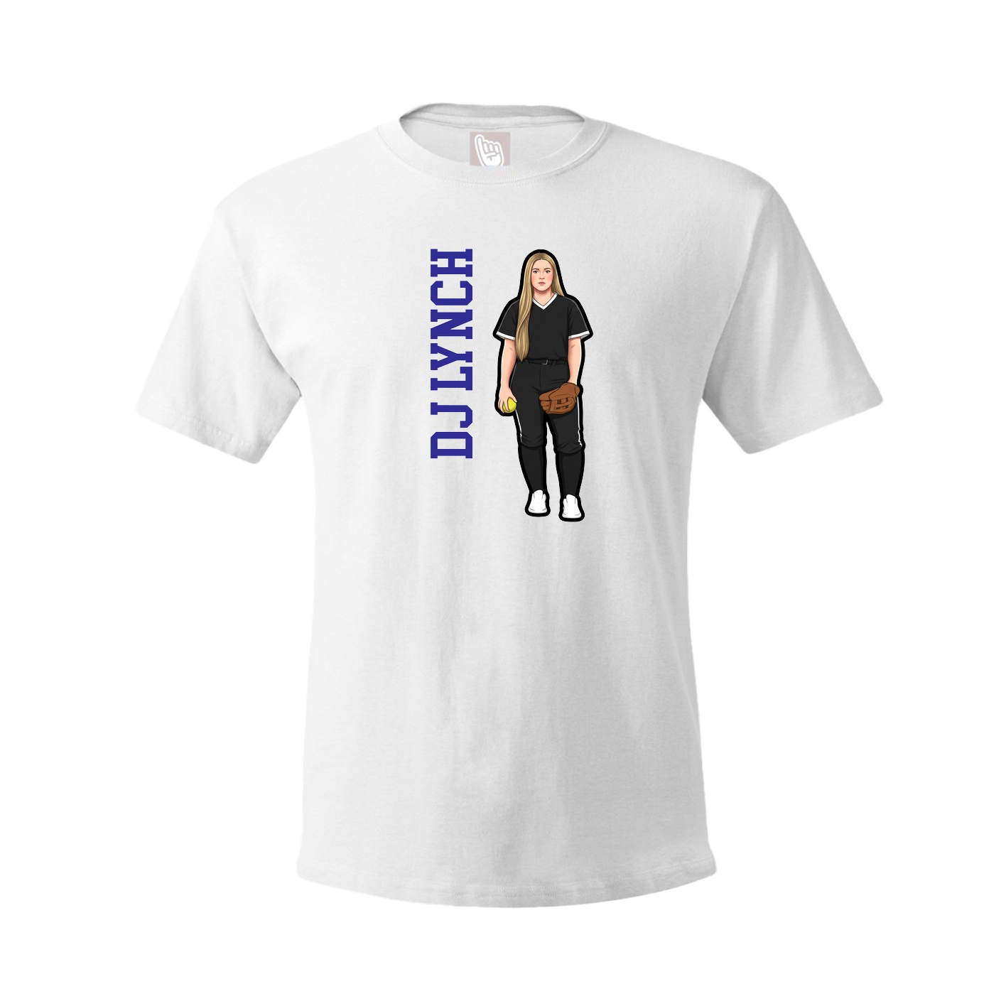 Youth Tee — Name Vertical in White