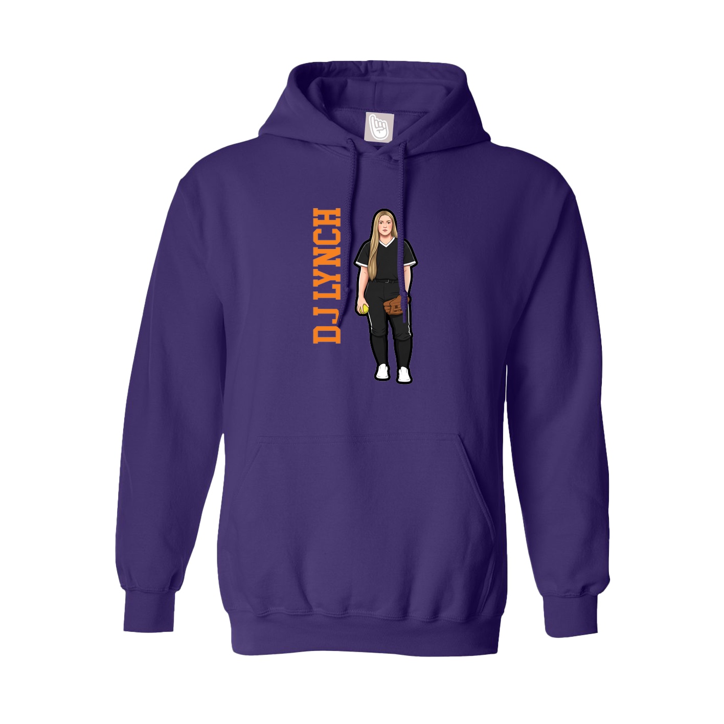 Youth Hoodie — Name Vertical in Purple