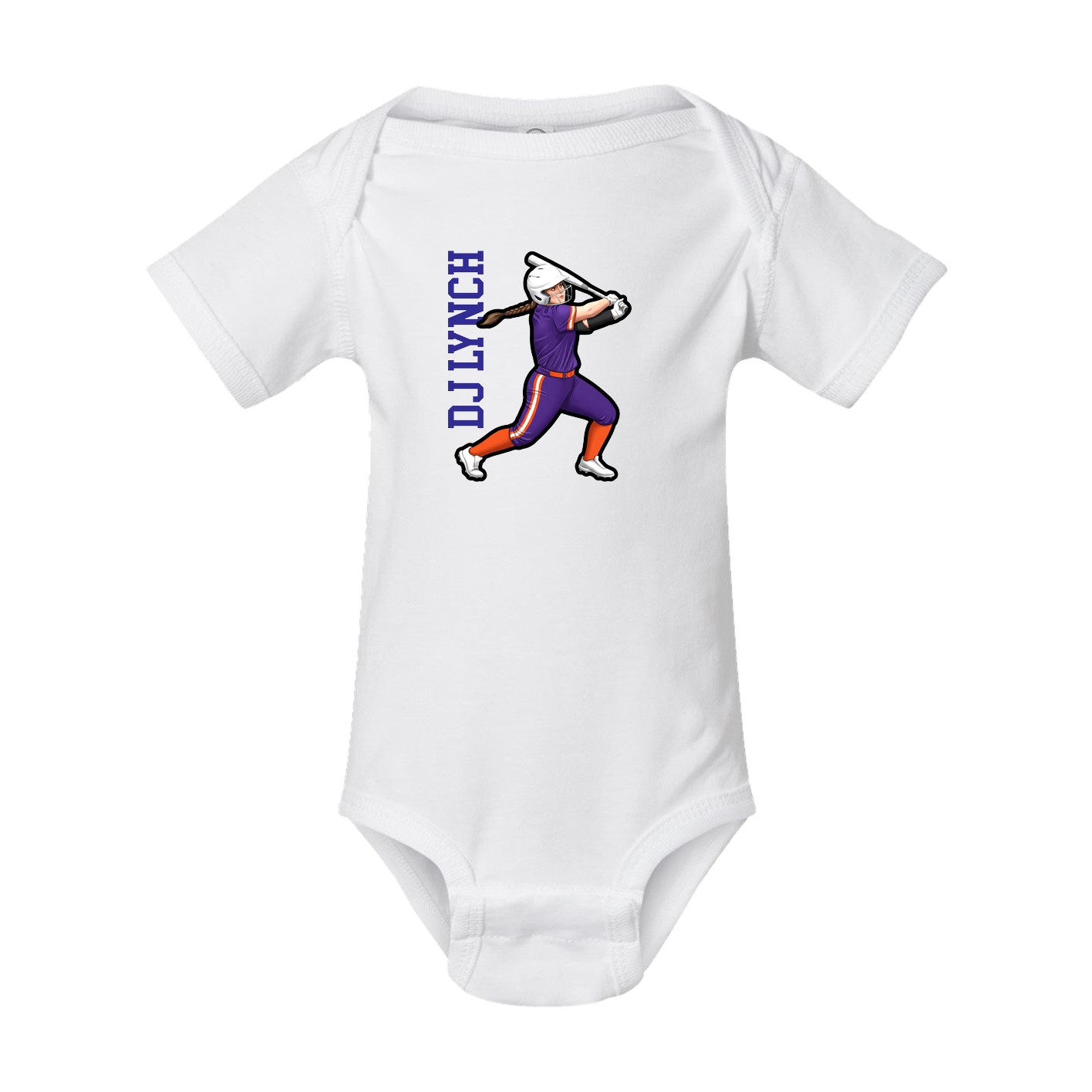 Baby Onesie — Name Vertical in White