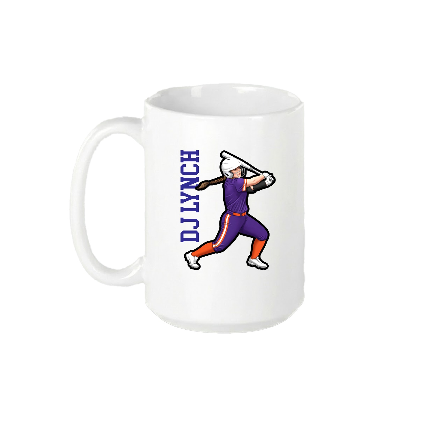 15oz Coffee Mug — Name Vertical in White