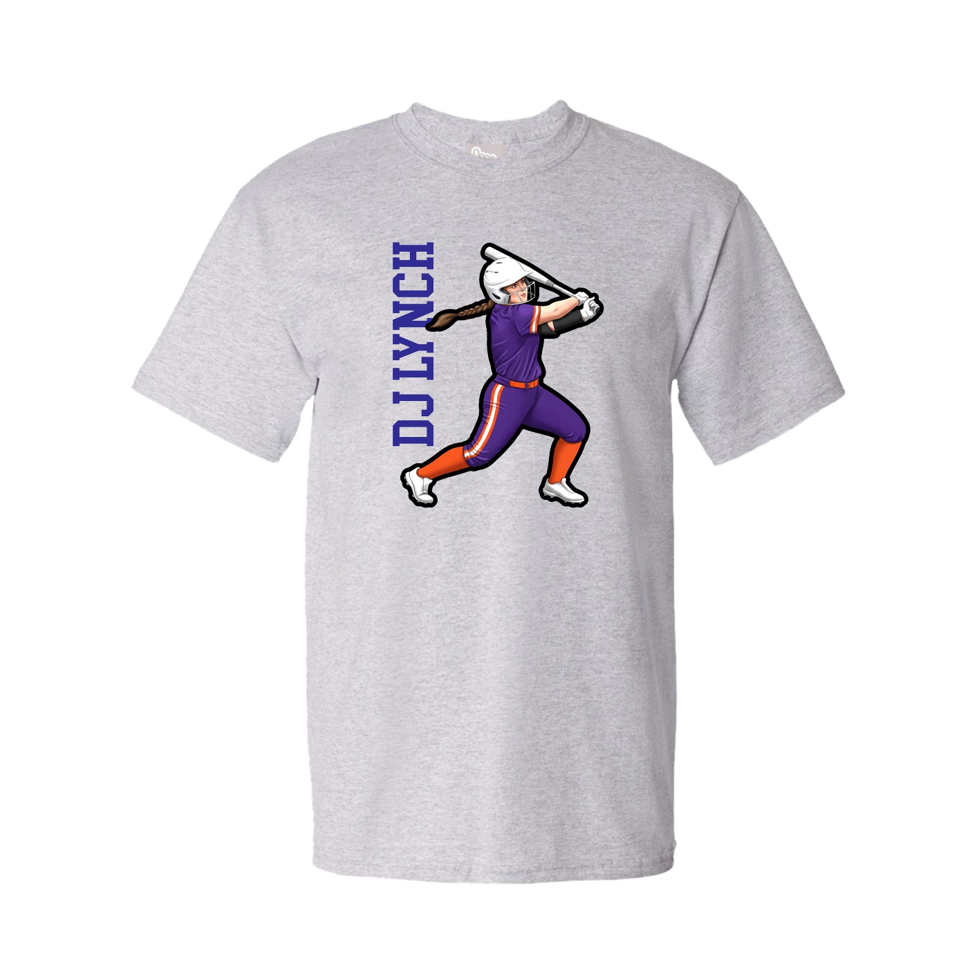 Tee — Name Vertical in Grey