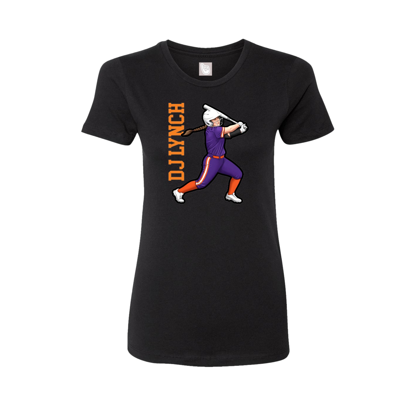 Womens Tee — Name Vertical in Black