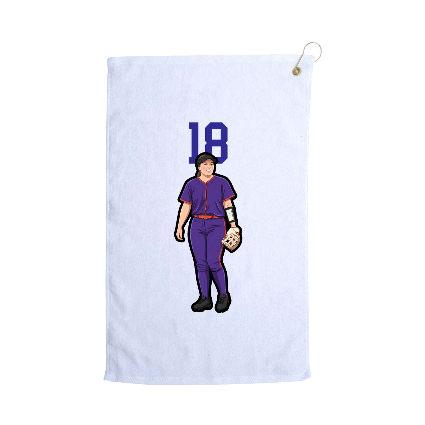 Golf Towel — Number Top in White