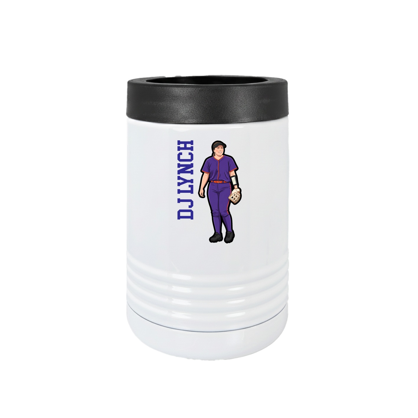 Beverage Holder — Name Vertical in White