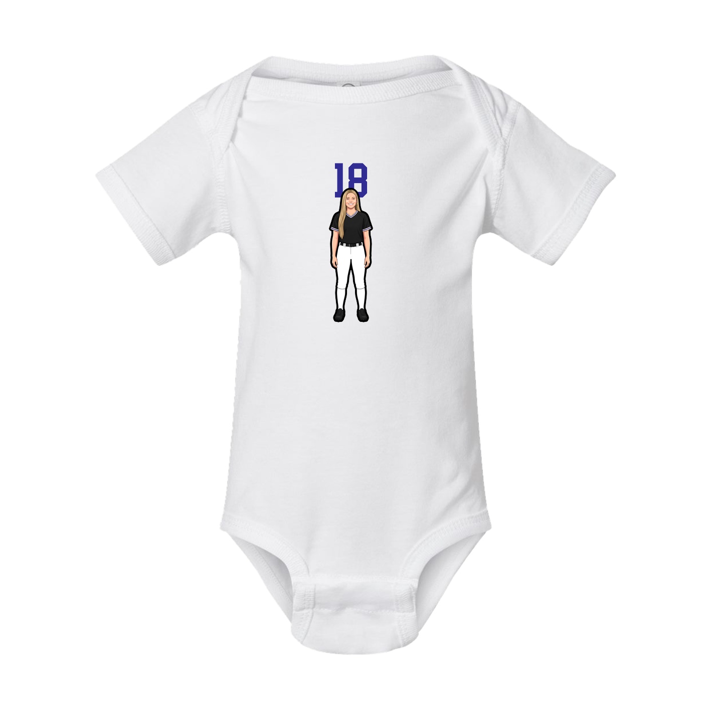 Baby Onesie — Number Top in White