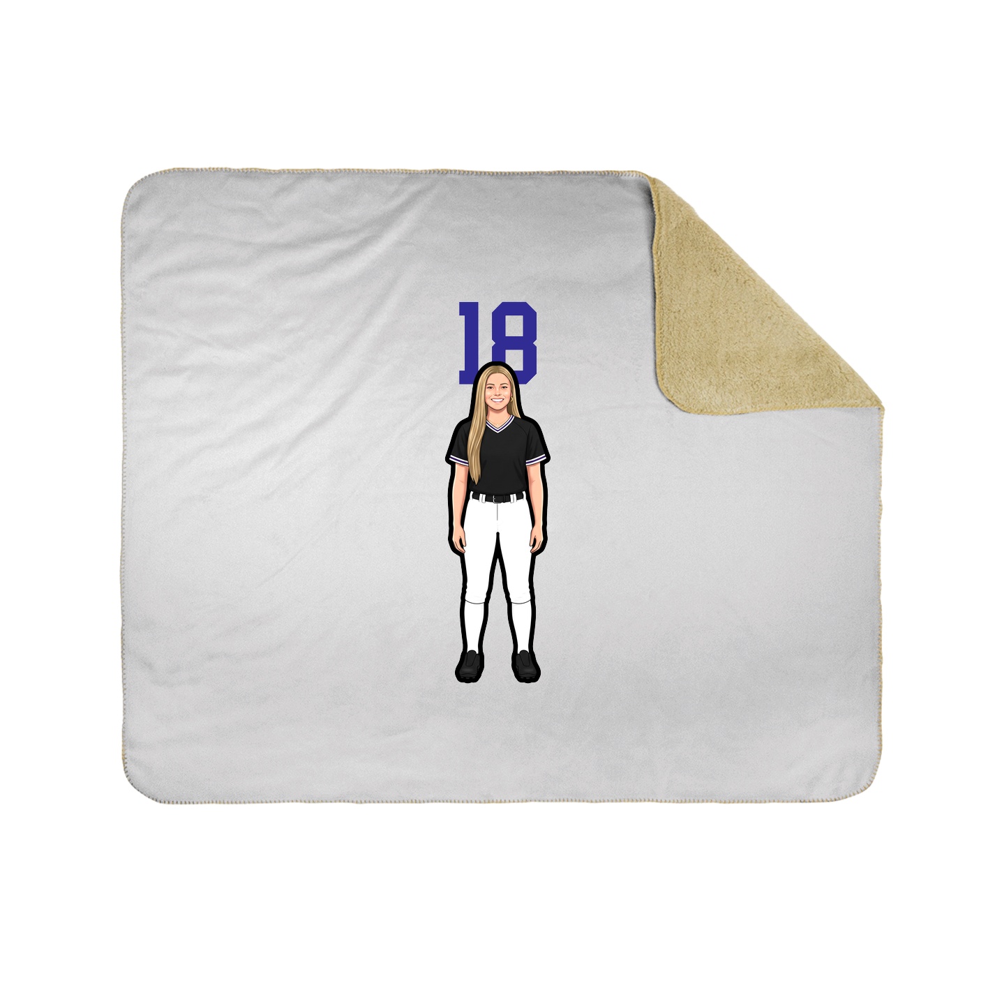 Throw Blanket — Number Top in White