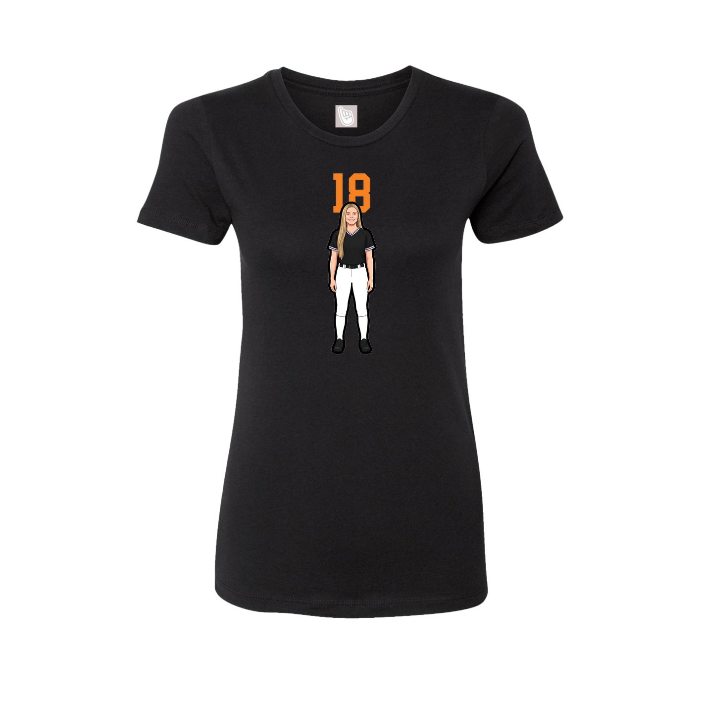 Womens Tee — Number Top in Black