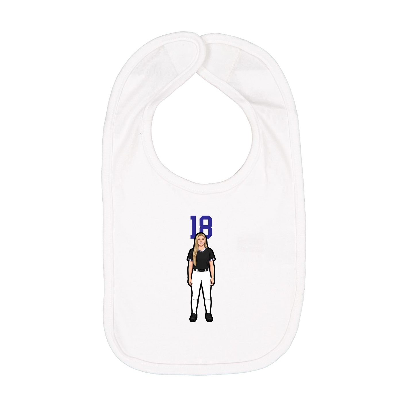 Infant Bib — Number Top in White