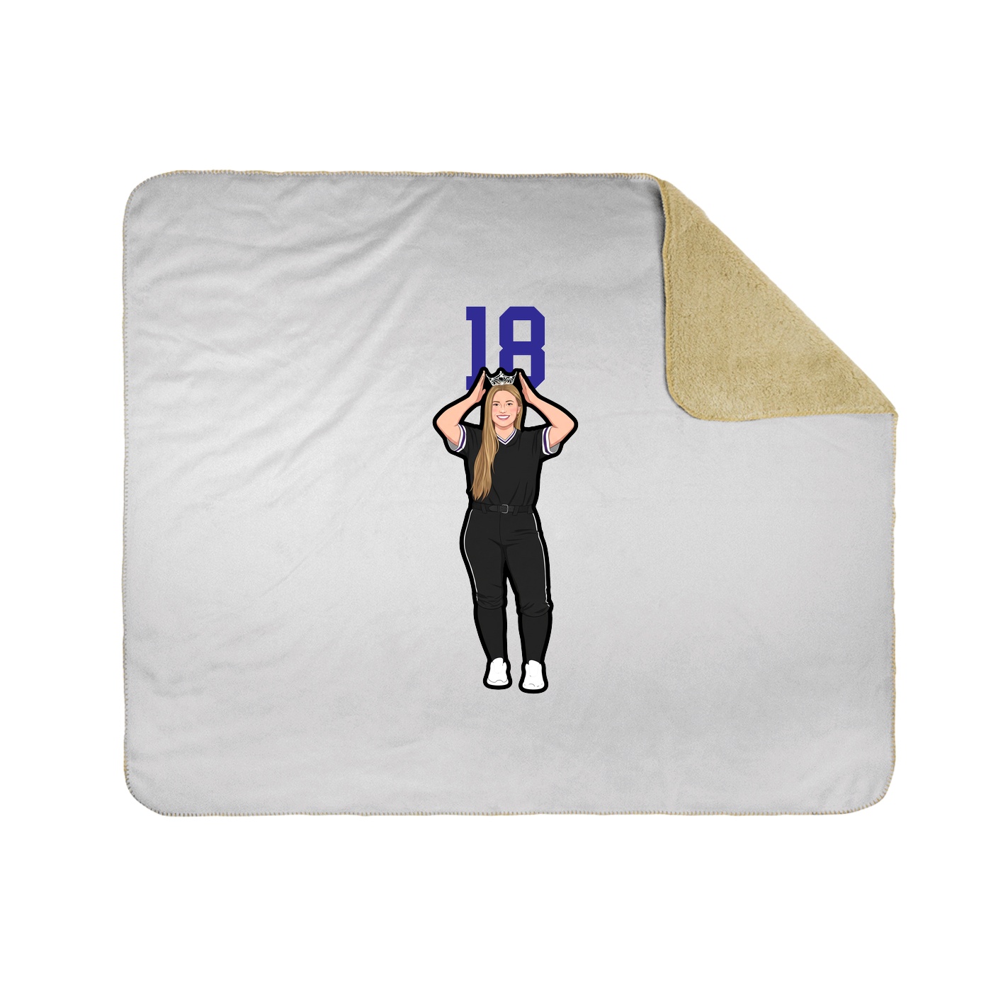Throw Blanket — Number Top in White