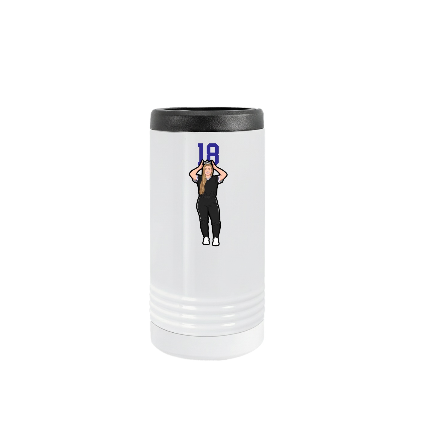 Slim Beverage Holder — Number Top in White