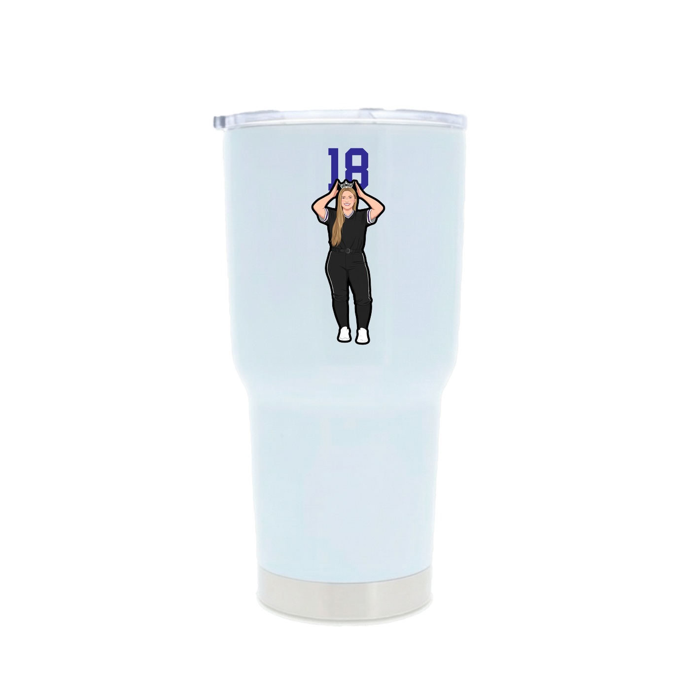 30oz Stainless Steel Tumbler — Number Top in White