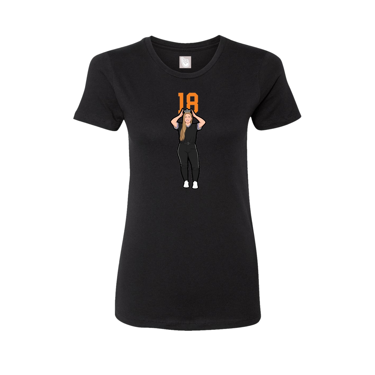 Womens Tee — Number Top in Black