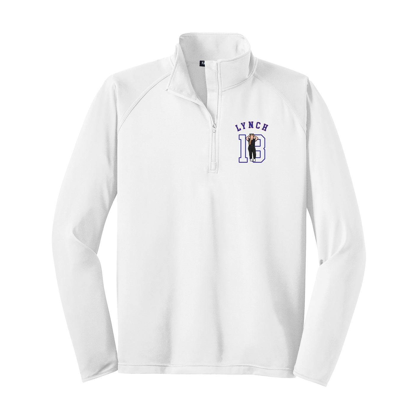 Q-Zip Pullover — Shirsey Arch in White