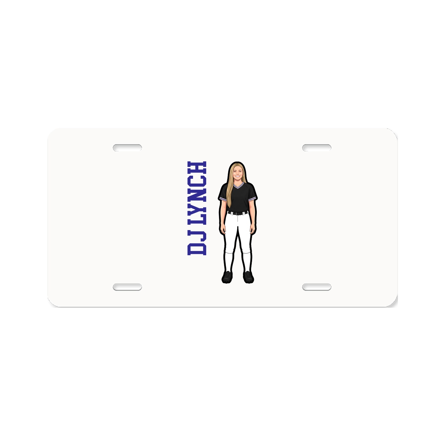 License Plate — Name Vertical in Classic