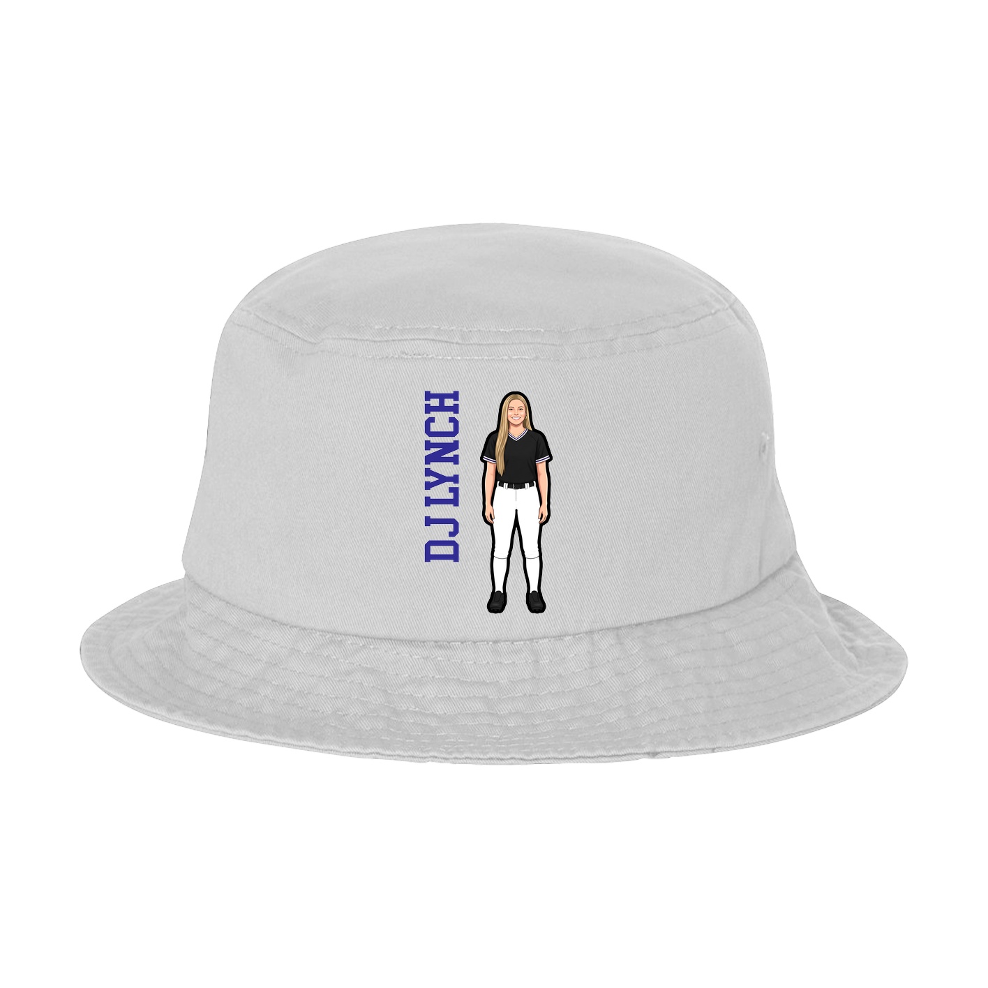 Bucket Cap — Name Vertical in White