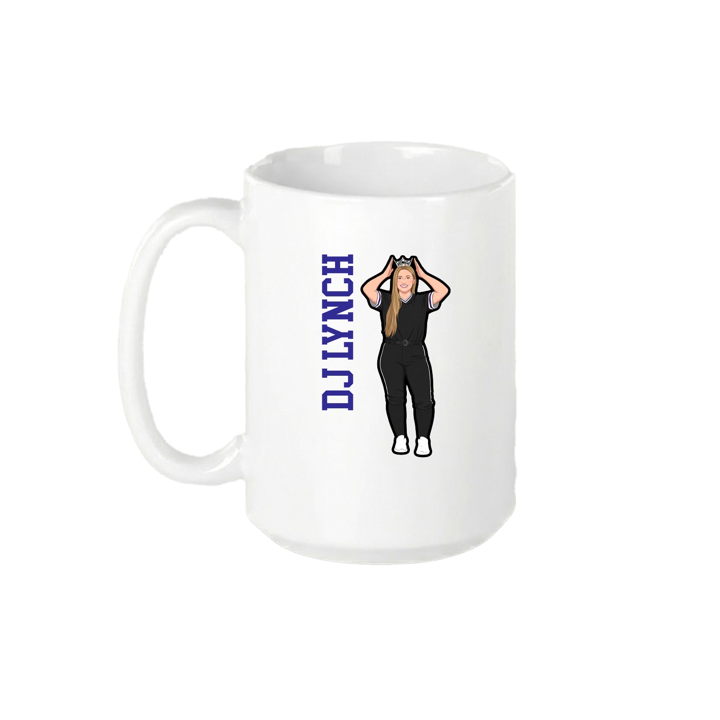 15oz Coffee Mug — Name Vertical in White