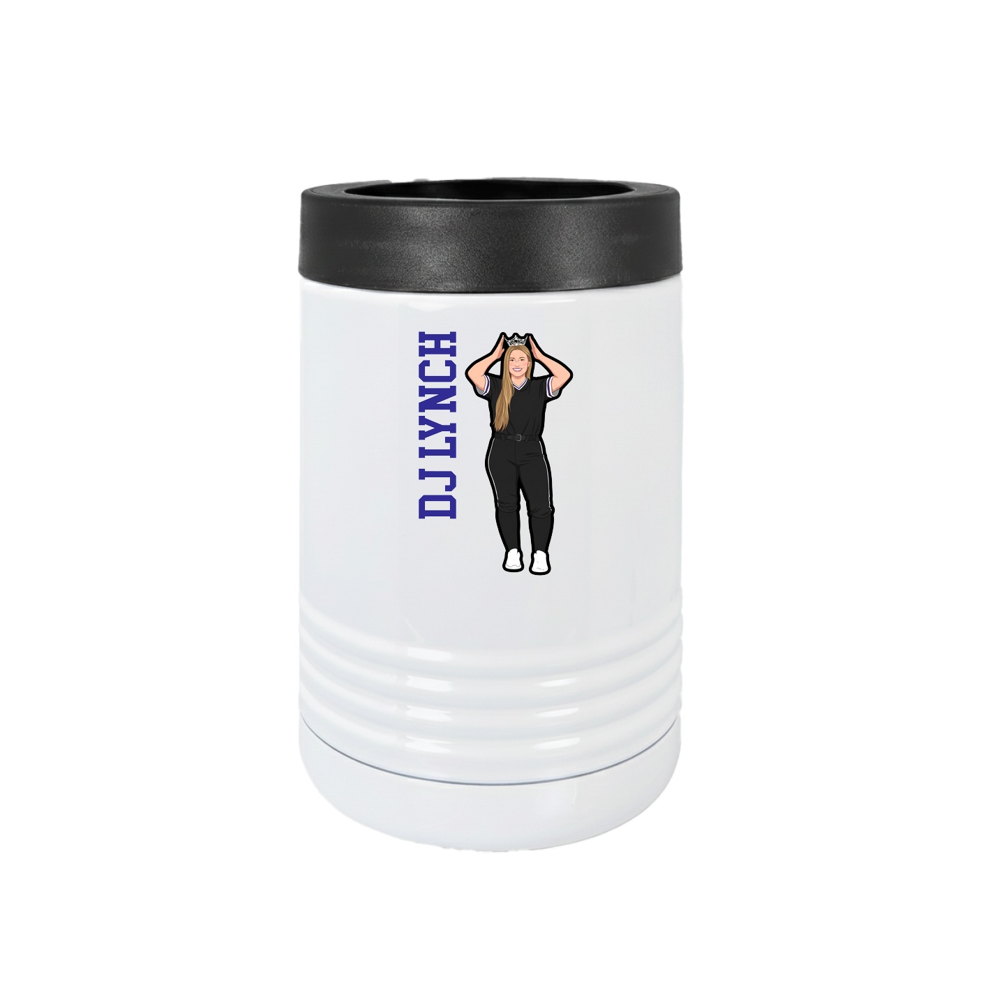 Beverage Holder — Name Vertical in White