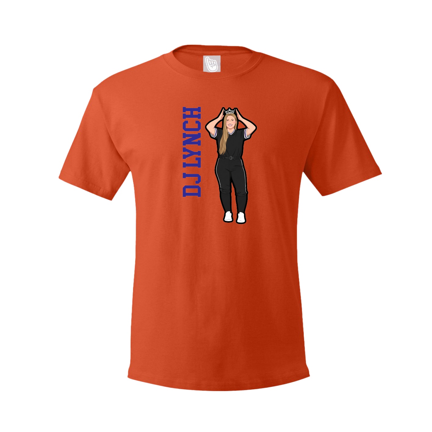 Tee — Name Vertical in Orange