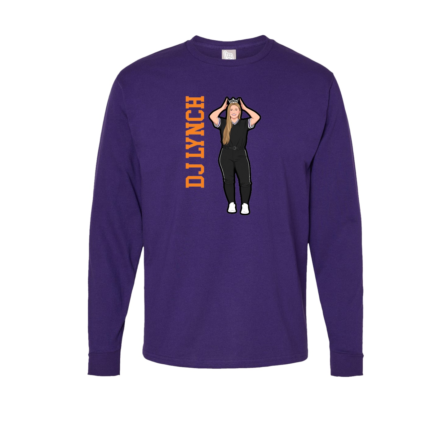 Long Sleeve Tee — Name Vertical in Purple