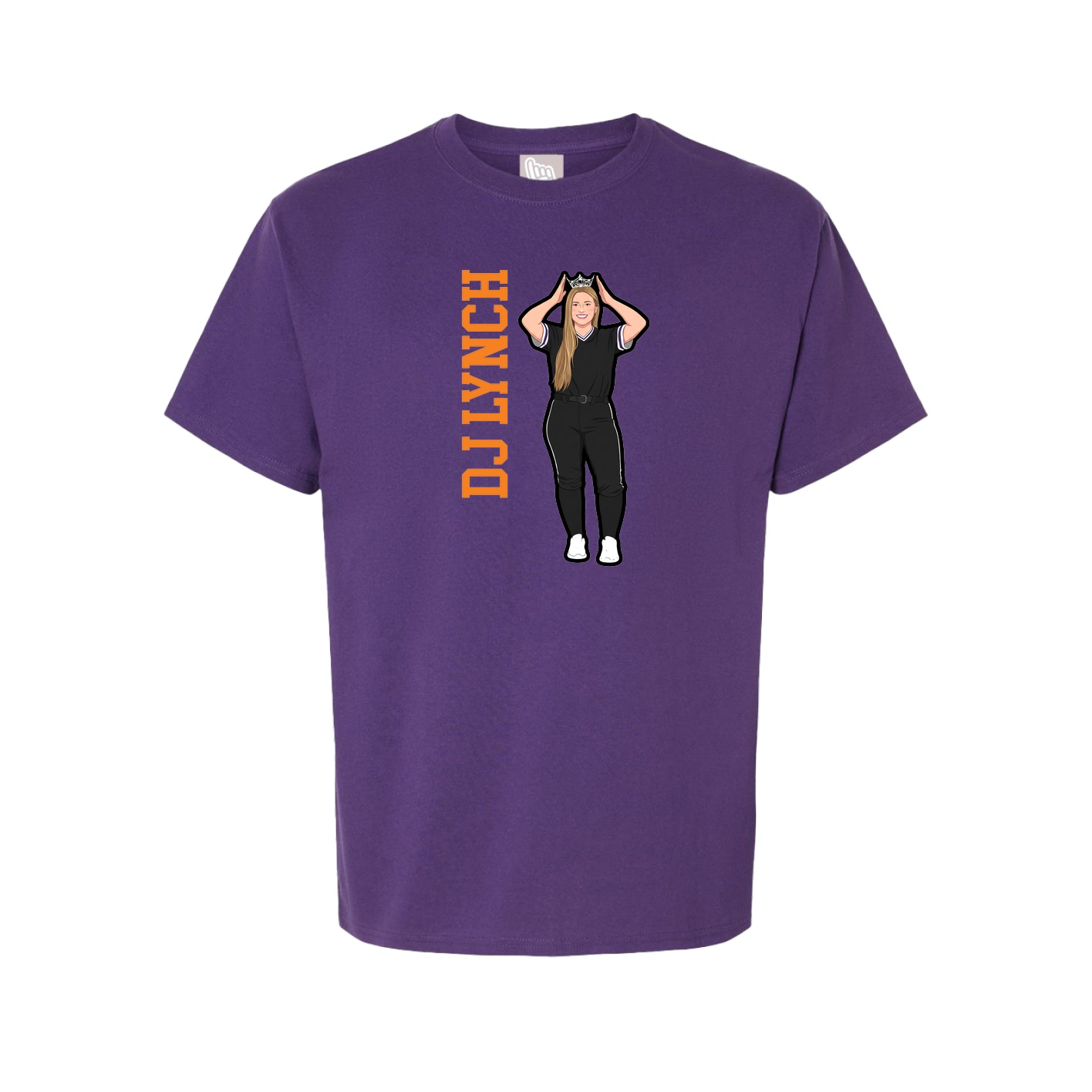 Youth Tee — Name Vertical in Purple