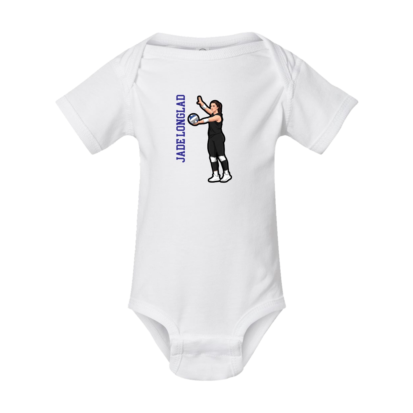 Baby Onesie — Name Vertical in White