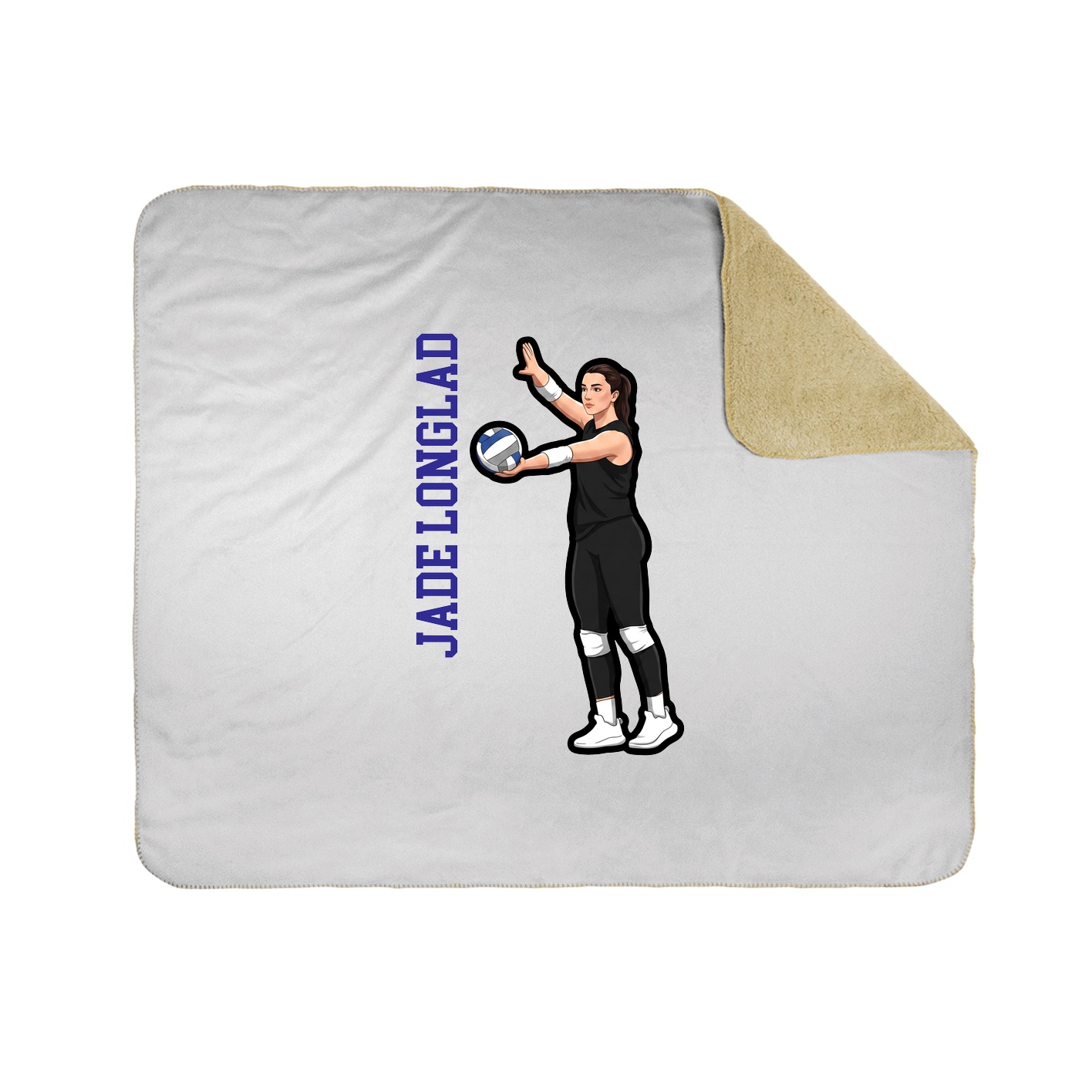 Throw Blanket — Name Vertical in White