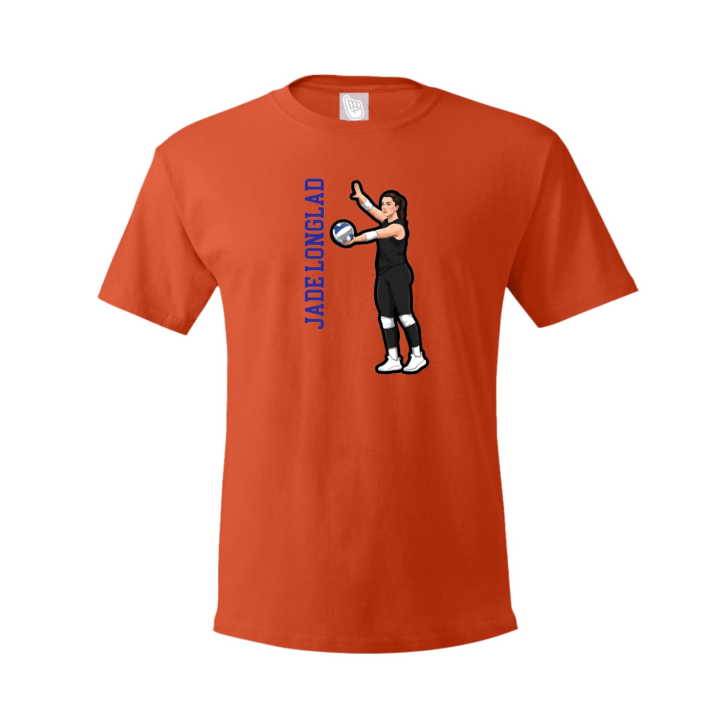 Youth Tee — Name Vertical in Orange