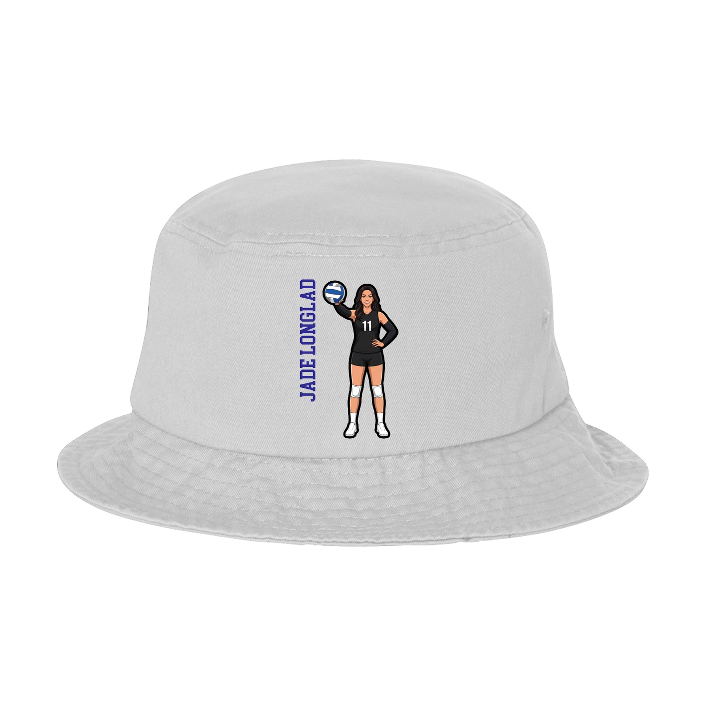 Bucket Cap — Name Vertical in White