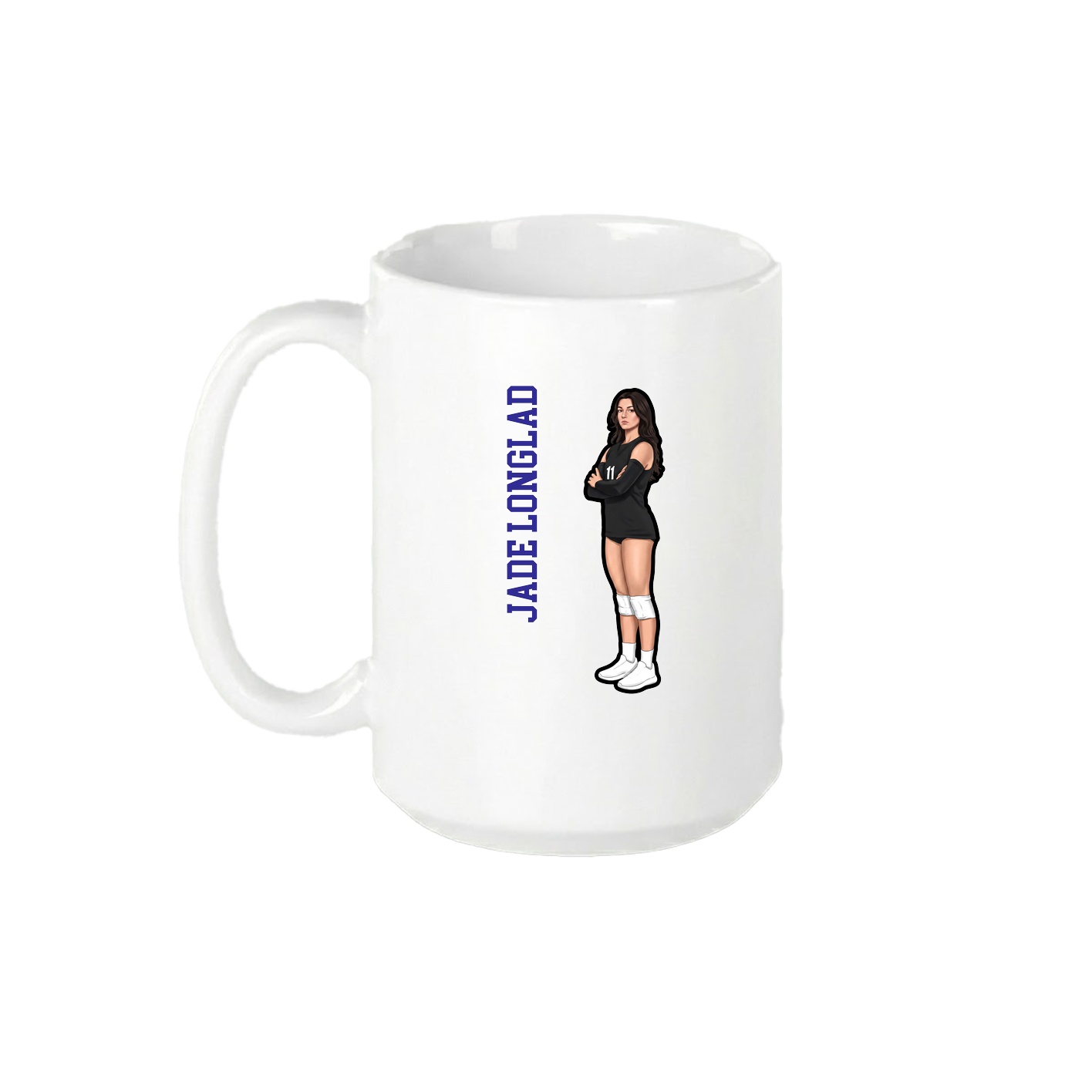 15oz Coffee Mug — Name Vertical in White