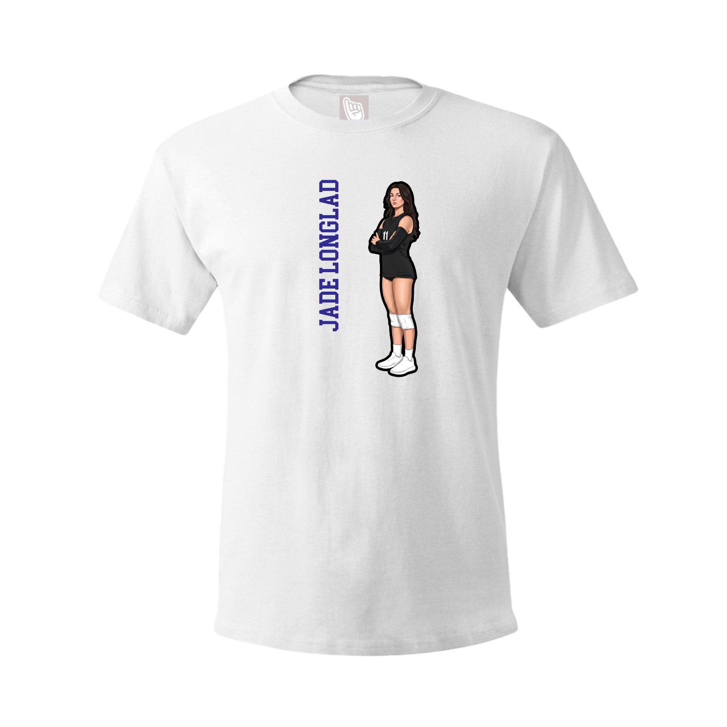 Youth Tee — Name Vertical in White