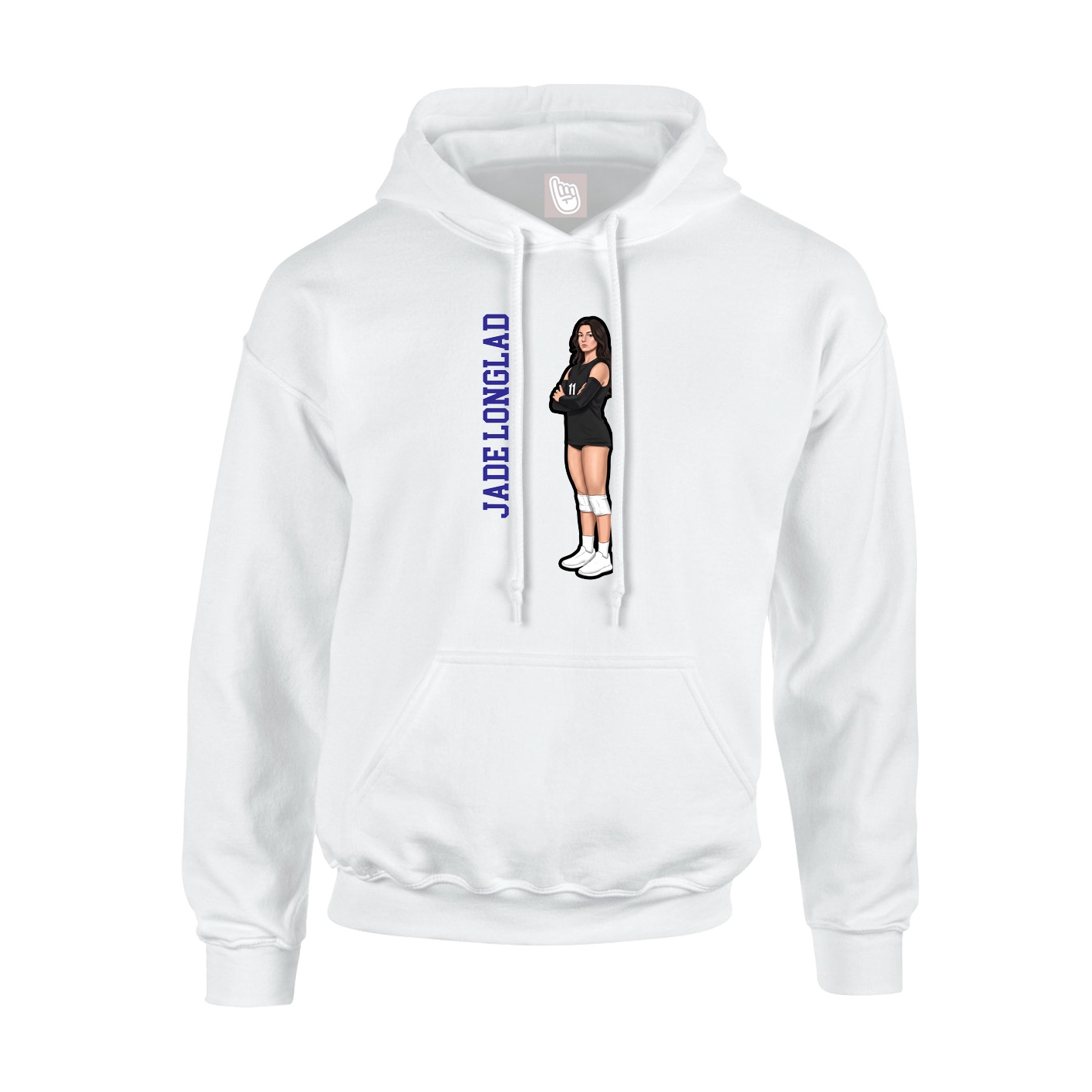 Hoodie — Name Vertical in White